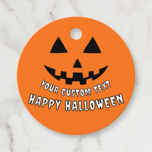 Étiquettes Cadeau Orange Citrouille Halloween Votre Texte Personnali