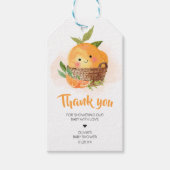 Étiquettes-cadeau Orange Citrus Little Cutie Baby shower Favoriser l (Devant)