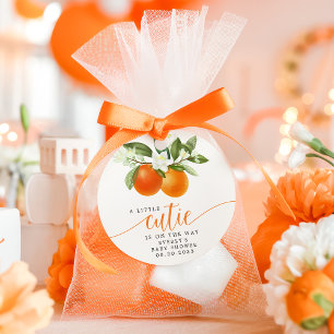 Étiquettes Cadeau Orange Citrus Little Cutie Sur Le Chemin Baby show