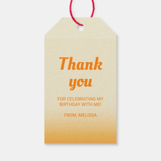Étiquettes-cadeau Orange Citrus Tropical Boisson Anniversaire Merci (Dos)