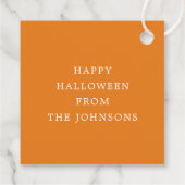 Étiquettes Cadeau Orange Cute Trick Ou Treat Citrouille Halloween (Dos)