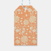 Étiquettes-cadeau Orange Floral William Morris Motif (Devant)