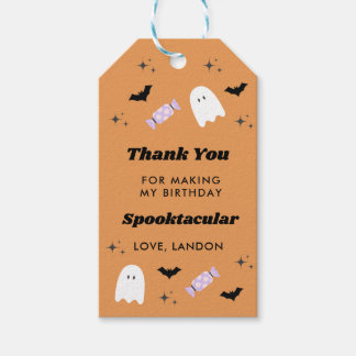 Étiquettes-cadeau Orange Halloween Anniversaire Spooktaculaire