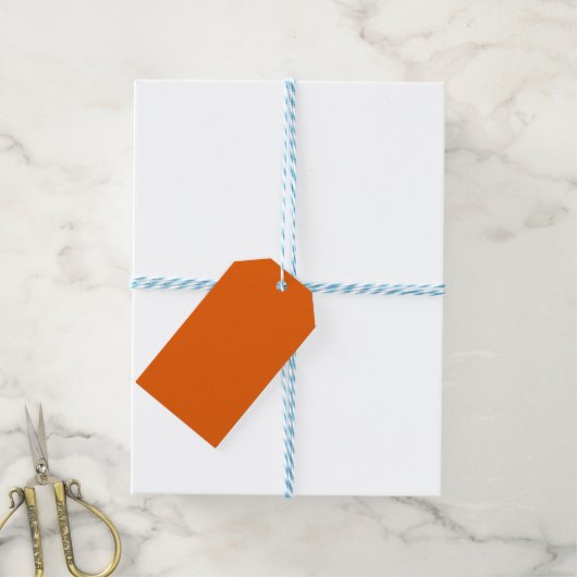 Étiquettes-cadeau Orange uni (Avec de laficelle)