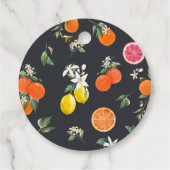 Étiquettes Cadeau Oranges botaniques et citrons Fête d'été (Dos)
