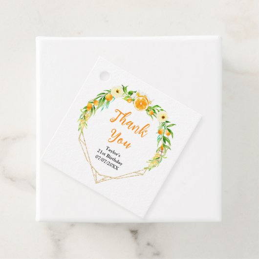 Étiquettes Cadeau Oranges Citrus Anniversaire Merci (En situation)