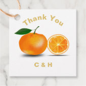 Étiquettes Cadeau Oranges de Floride & Fleurs Personnalisées (Devant)