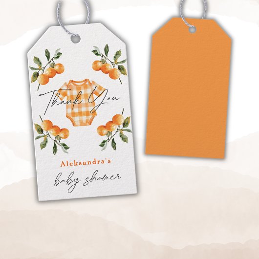 Étiquettes-cadeau Oranges d'été Cute Bodysuit Merci