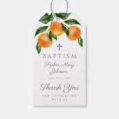 Étiquettes-cadeau Oranges modernes Baptême (Devant)