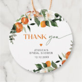 Étiquettes Cadeau Oranges thème oranges feuillage mariage remercieme (Devant)