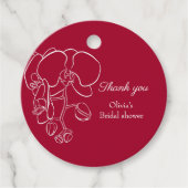 Étiquettes Cadeau Orchidée fleur viva magenta ligne dessiner les bal (Devant)