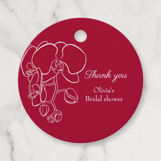 Étiquettes Cadeau Orchidée fleur viva magenta ligne dessiner les bal (Devant)