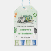 Étiquettes-cadeau Ordures Camion 1ère fête d'anniversaire (Devant)