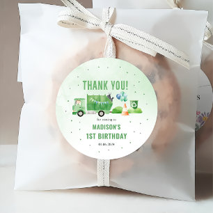 Étiquettes Cadeau Ordures Camion 1ère fête d'anniversaire