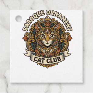 Étiquettes Cadeau Ornement baroque Chat Cadeau amateur de chat - Orn
