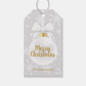 Étiquettes-cadeau Ornement de Noël Flocons de Neige Élégants (Devant)