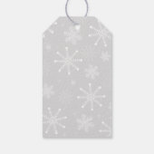Étiquettes-cadeau Ornement de Noël Flocons de Neige Élégants (Dos)