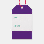 Étiquettes-cadeau Ornement de Noël Joyeux Violet (Dos)