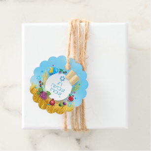 Étiquettes Cadeau Ornement décoratif SHAVUOT joyeux sept espèces