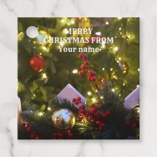 Étiquettes Cadeau Ornements de Noël (Devant)