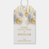 Étiquettes-cadeau Ornements de Noël or et argent (Devant)