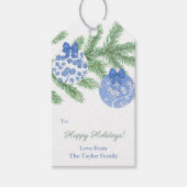 Étiquettes-cadeau Ornements de pot à gingembre classique Joyeux Noël (Devant)