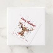 Étiquettes Cadeau Ornements de rennes de Noël rustiques | Bois (En situation)