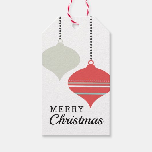 Étiquettes-cadeau Ornements de vacances rétro chic (Devant)