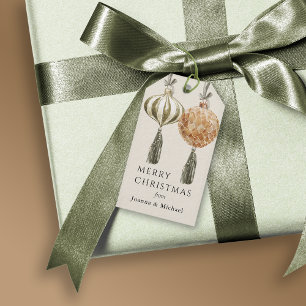 Étiquettes-cadeau Ornements élégants Joyeux Noël avec des noms