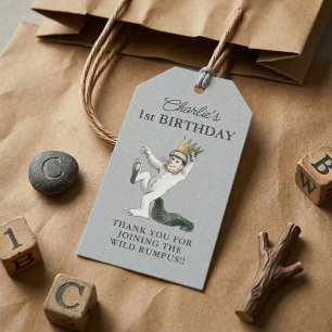Étiquettes-cadeau Où les choses sauvages sont premier anniversaire F