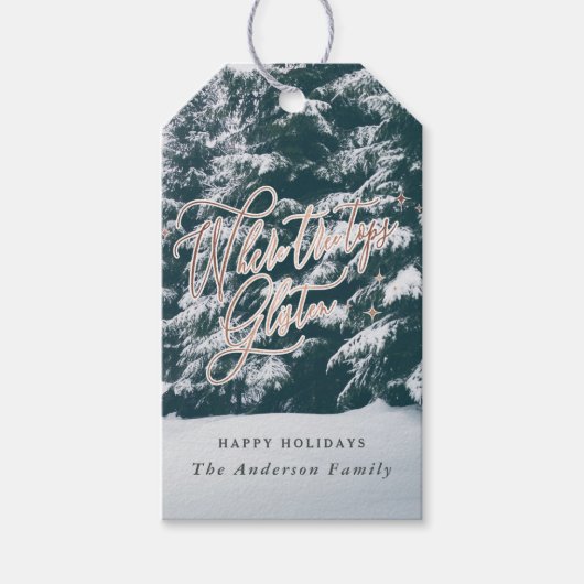 Étiquettes-cadeau Où les cimes d'arbres gardent Noël (Devant)