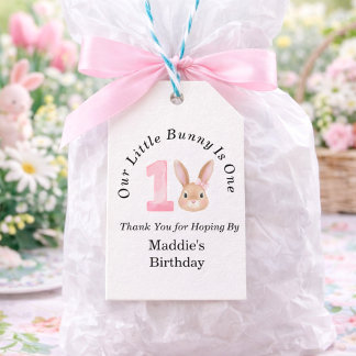 Étiquettes-cadeau Our Little Bunny Is One 1st Birthday Thank You