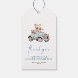 Étiquettes-cadeau Ours Bleu Teddy Nous Pouvons Attendre Baby shower