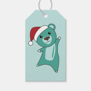 Étiquettes-cadeau Ours colorés Joyeux Noël Animaux d'hiver Ours