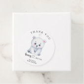 Étiquettes Cadeau Ours de bébé polaire - merci bérez beaucoup (En situation)