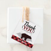 Étiquettes Cadeau Ours de bison Plaid Bear bûcheron Anniversaire (En situation)