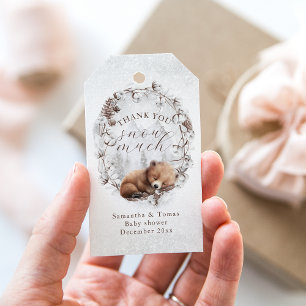 Étiquettes-cadeau Ours des bois Froid à l'extérieur du Baby shower d