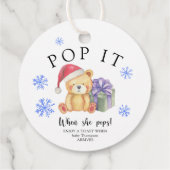 Étiquettes Cadeau Ours d'hiver avec cadeau de Noël - Pop it! (Dos)