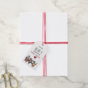 Étiquettes-cadeau Ours en amour Aquarelle Whimsical Saint Valentin