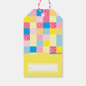 Étiquettes-cadeau Ours en or patchwork, faveur de remerciement pour  (Dos)