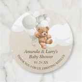 Étiquettes Cadeau Ours en peluche avec ballons (Dos)