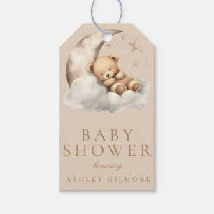 Étiquettes-cadeau Ours en peluche beige mignon Shower bébé neutre