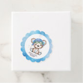 Étiquettes Cadeau Ours en peluche du pilote d'aquarelle (En situation)