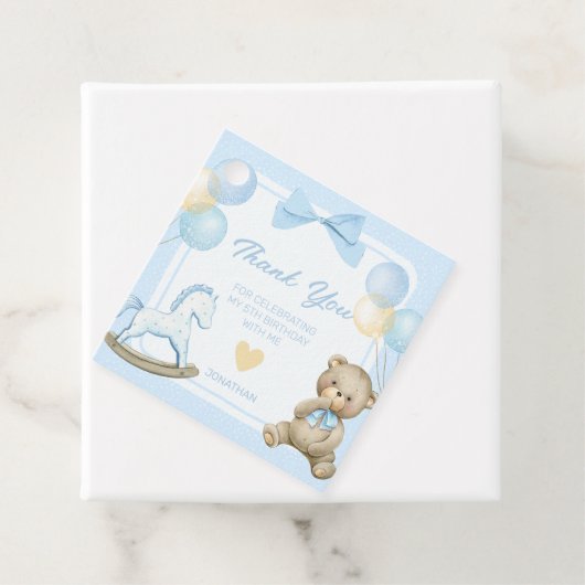 Étiquettes Cadeau Ours En Teddy Et Cheval Rocheux (En situation)