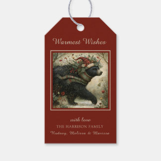 Étiquettes-cadeau Ours enchanté d'hiver