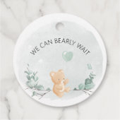 Étiquettes Cadeau Ours et baby shower à l'eucalyptus (Dos)