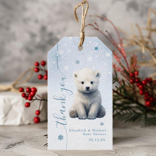 Étiquettes-cadeau Ours polaire à peine attend l'hiver moderne