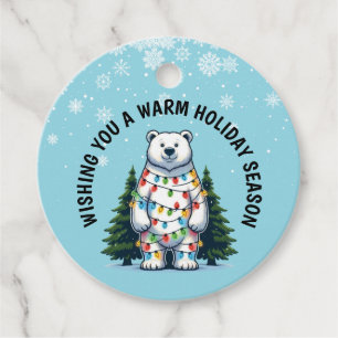 Étiquettes Cadeau Ours polaire de Noël