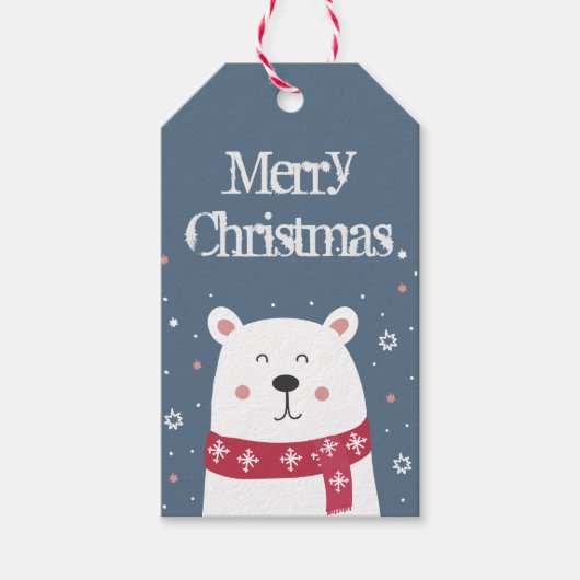 Étiquettes-cadeau Ours polaire doux avec écusson (Devant)