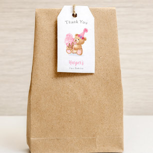 Étiquettes-cadeau Ourson glace pour la première fête d'anniversaire